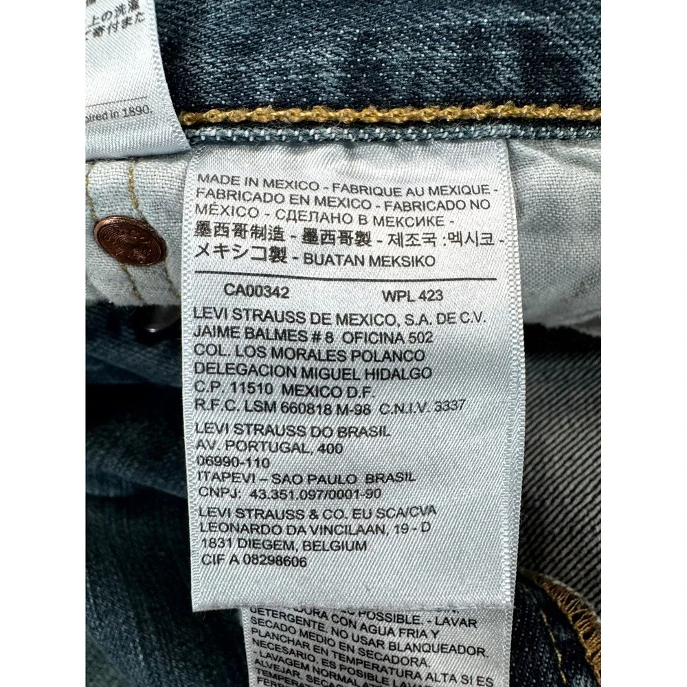 Levi's 501 Jeans Mens 38x32 Blue Denim Cotton Dark Wash Button Fly Straight Leg